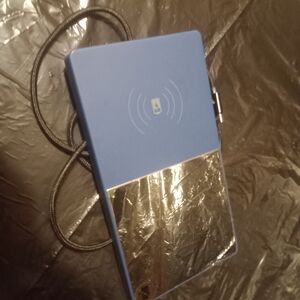 Blue and Silver Wireless Charger and Mug Warmer